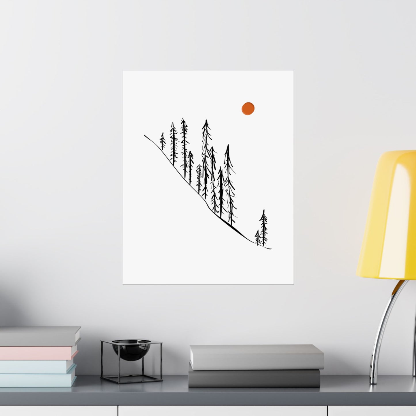 Pine Trees Mountain Poster