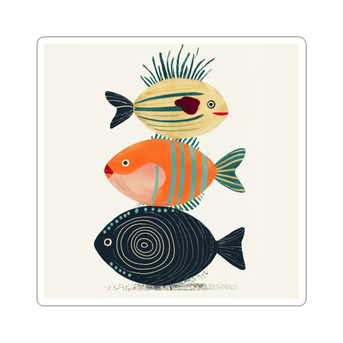 Colorful Fish Art Sticker