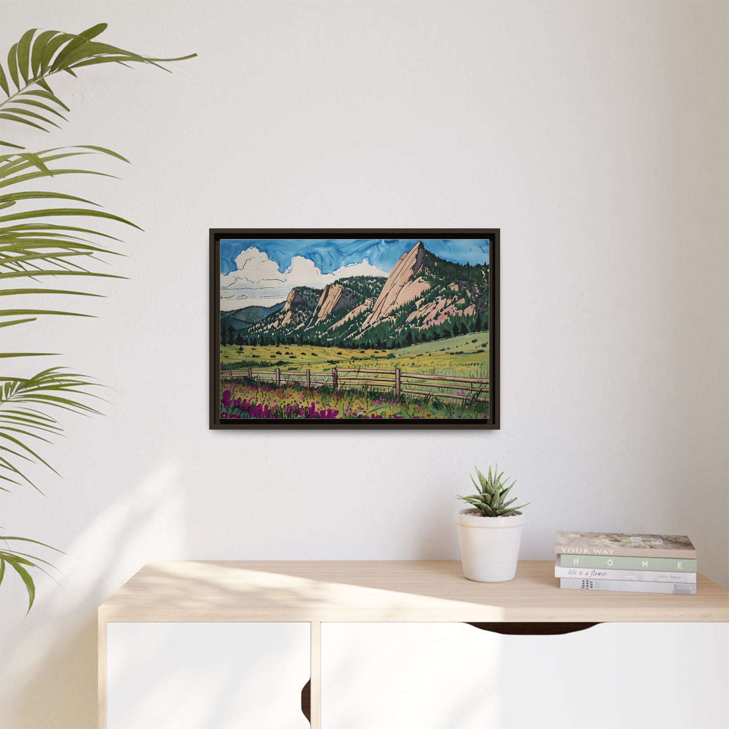 Framed Canvas Print - Boulder Colorado Flatiron Mountains