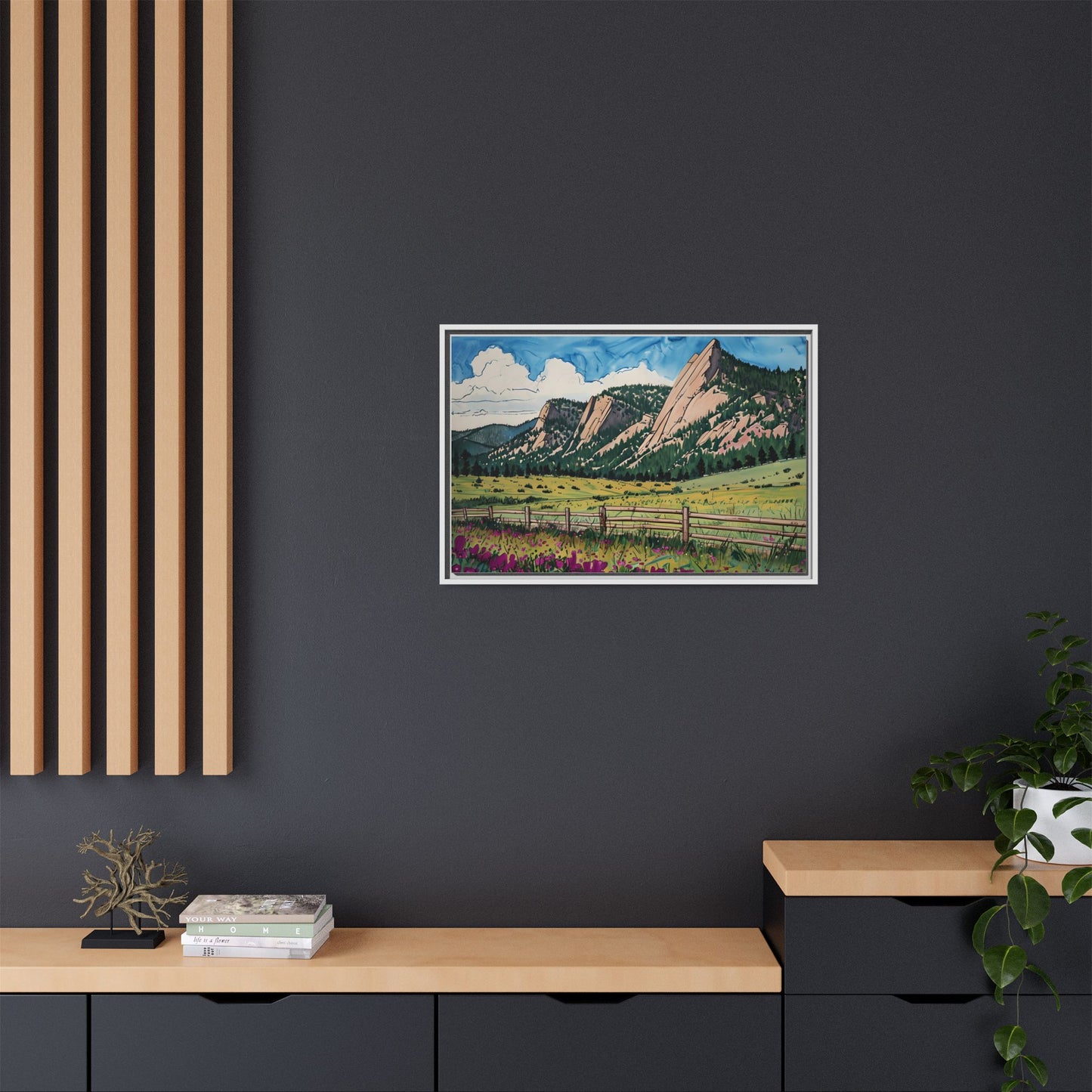 Colorado Flatirons - Framed Canvas Print