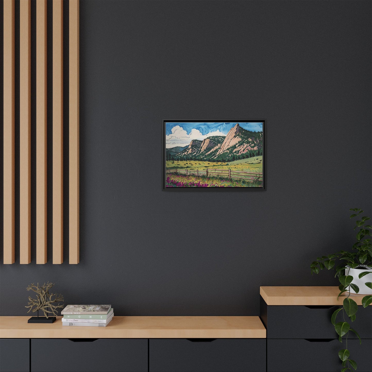 Colorado Flatirons - Framed Canvas Print