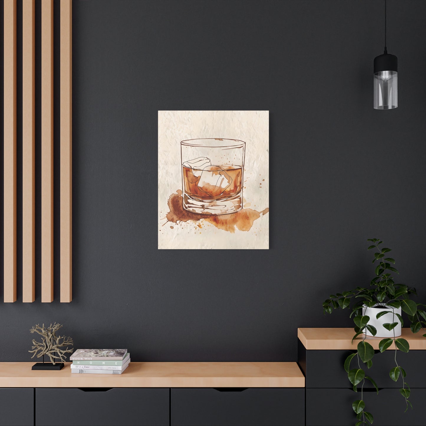 Bourbon Whiskey Drink Glass Canvas Print