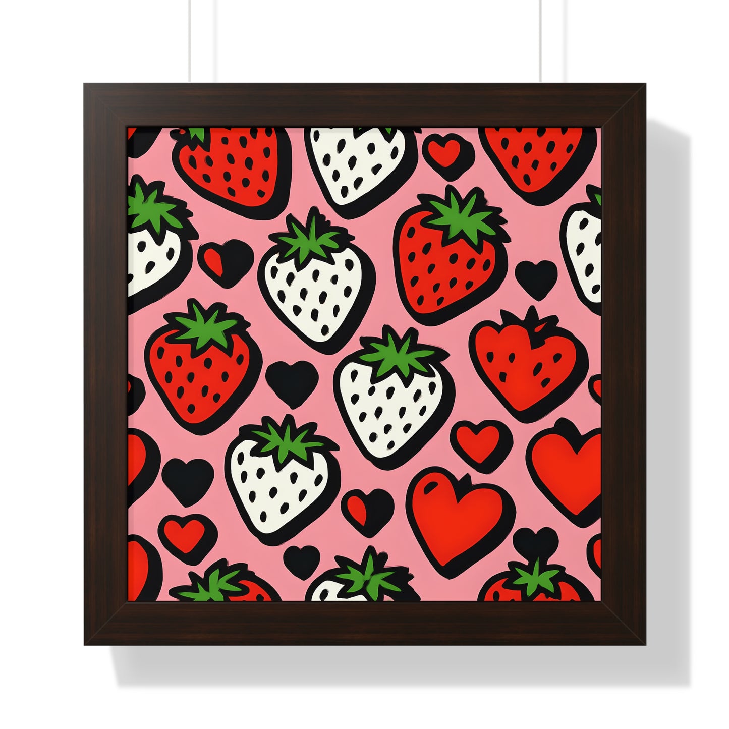 Strawberry Hearts Framed Print