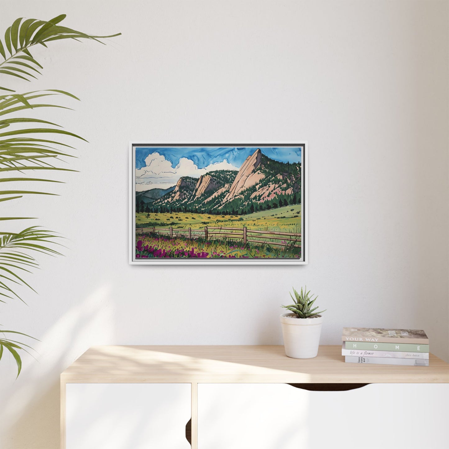 Framed Canvas Print - Boulder Colorado Flatiron Mountains