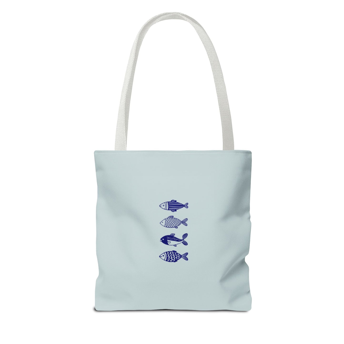 Hand-Designed Blue Fish Tote Bag