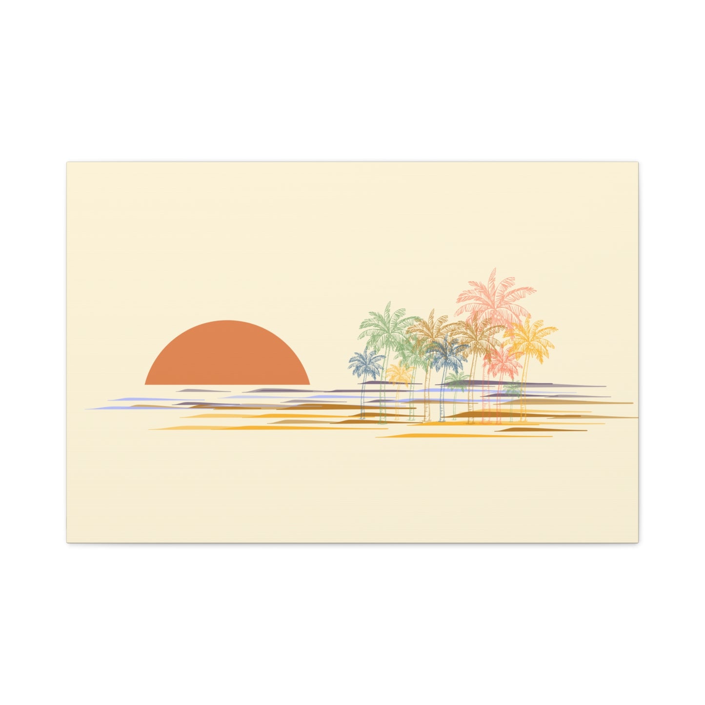 Palm Trees Sunset Canvas Print