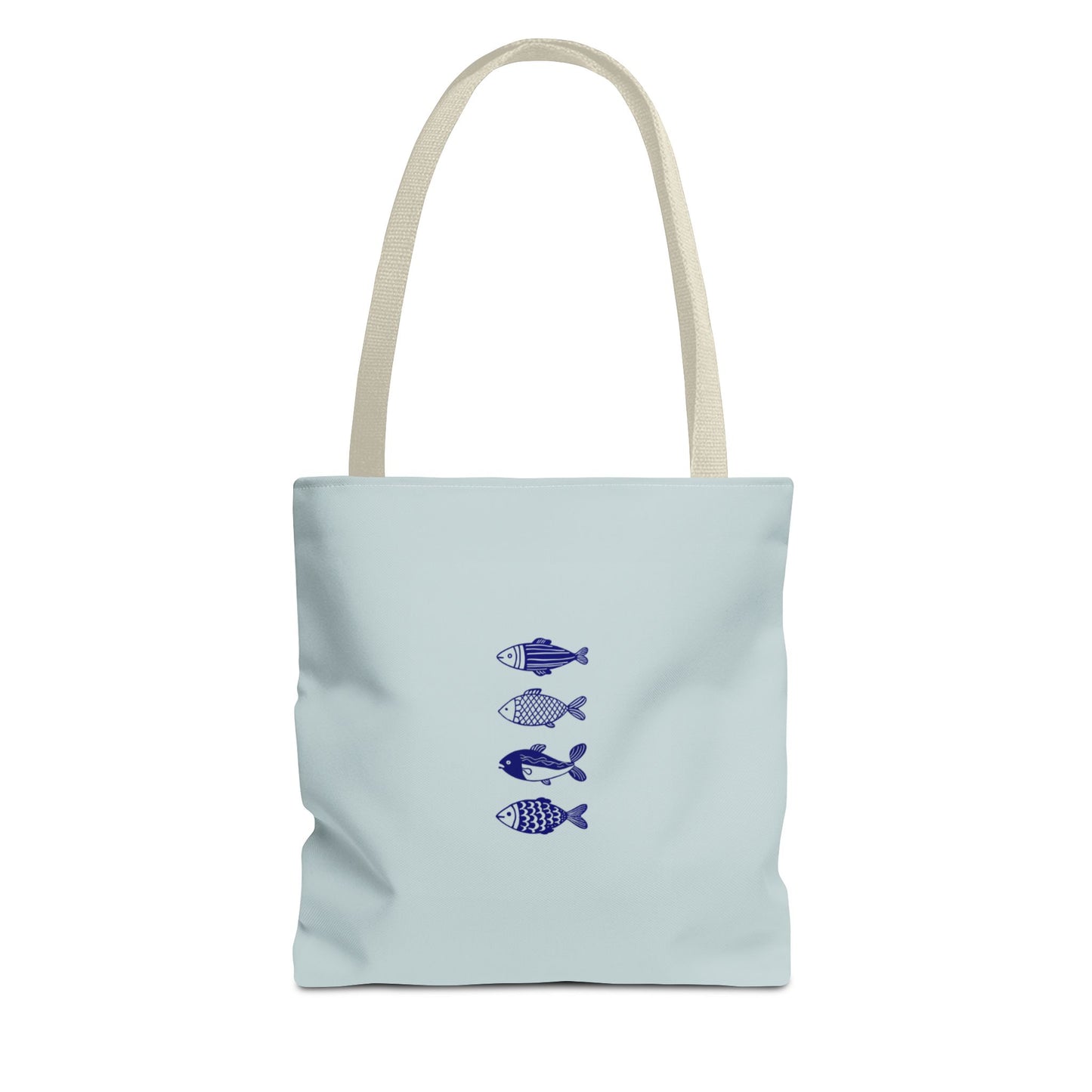Hand-Designed Blue Fish Tote Bag