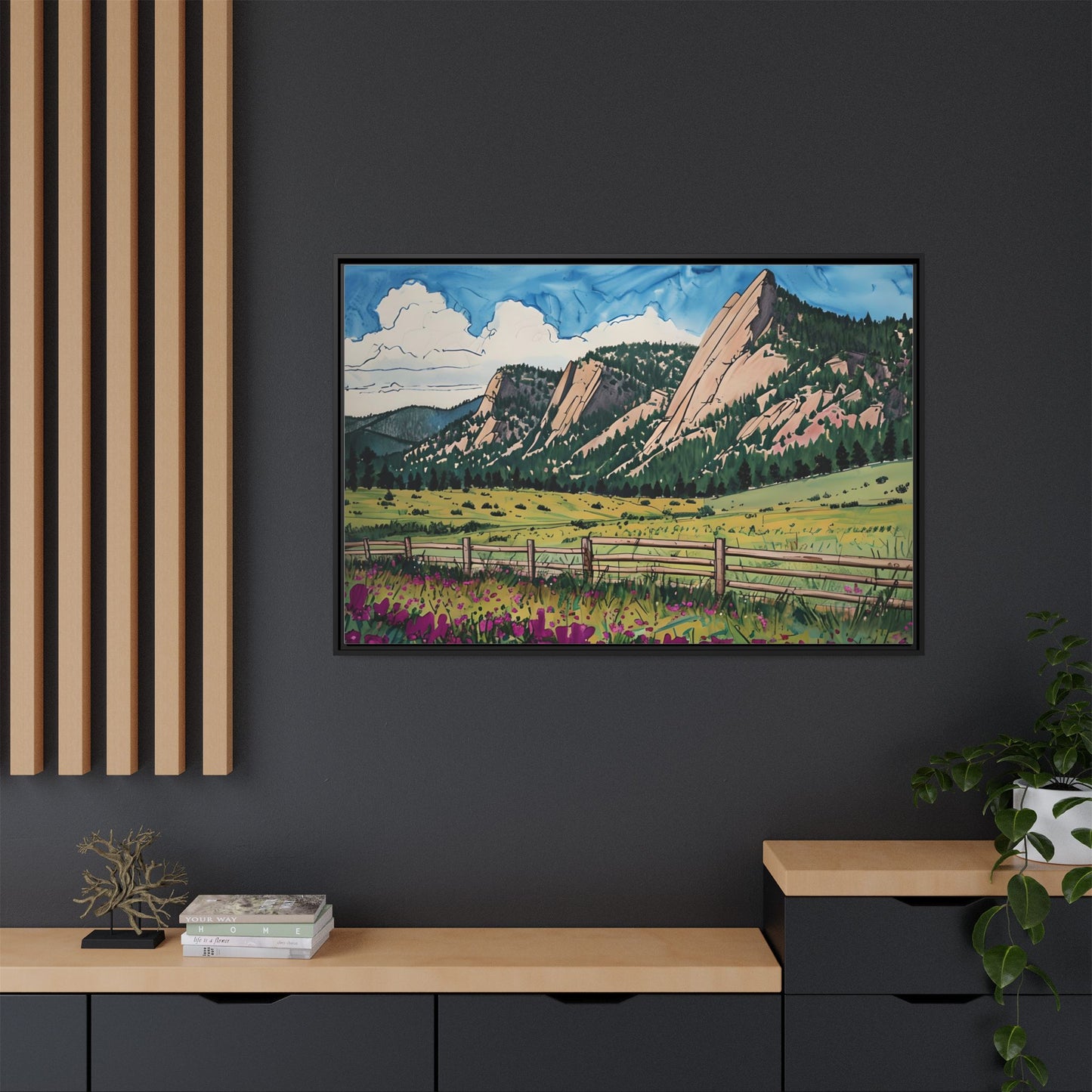 Colorado Flatirons - Framed Canvas Print