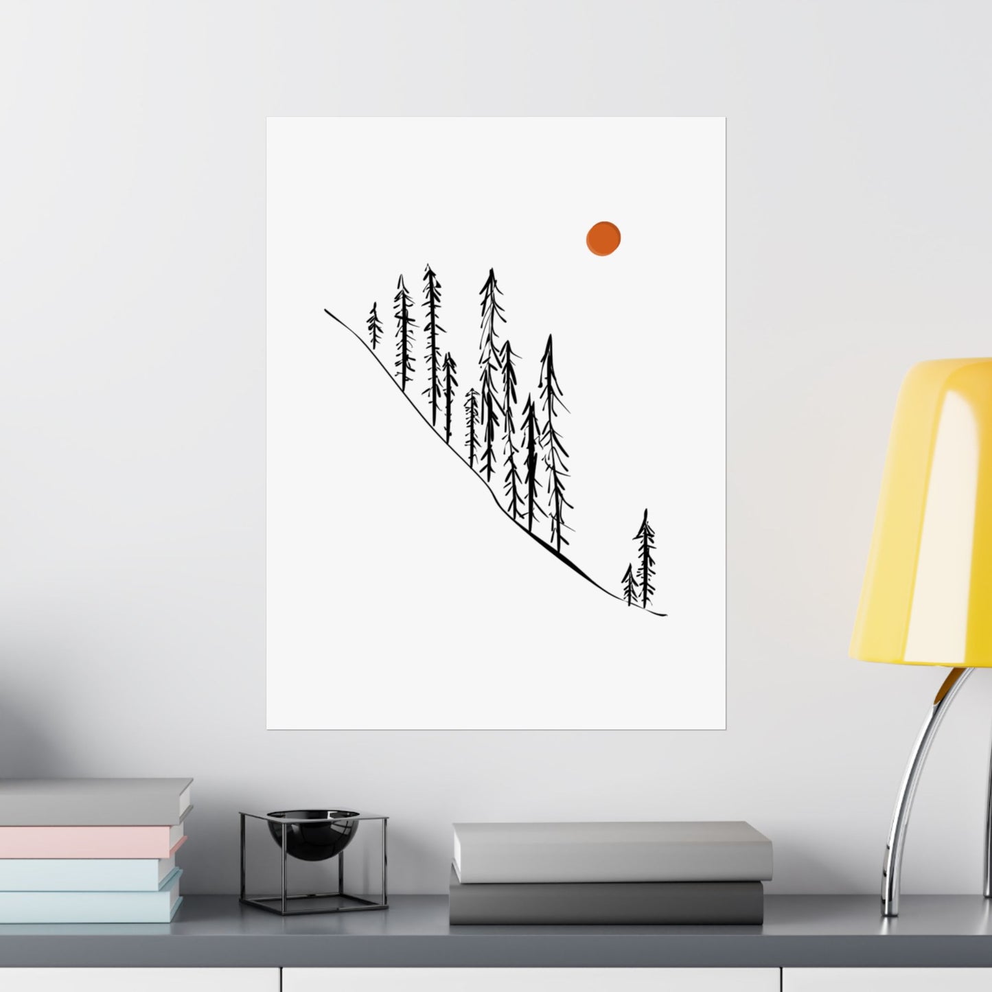 Pine Trees Mountain Poster