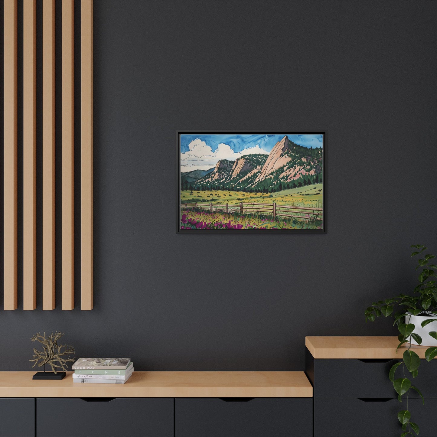 Colorado Flatirons - Framed Canvas Print