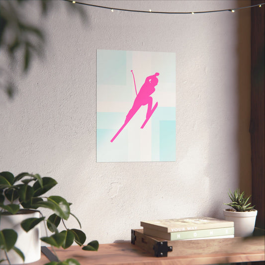Retro Neon Ski Print