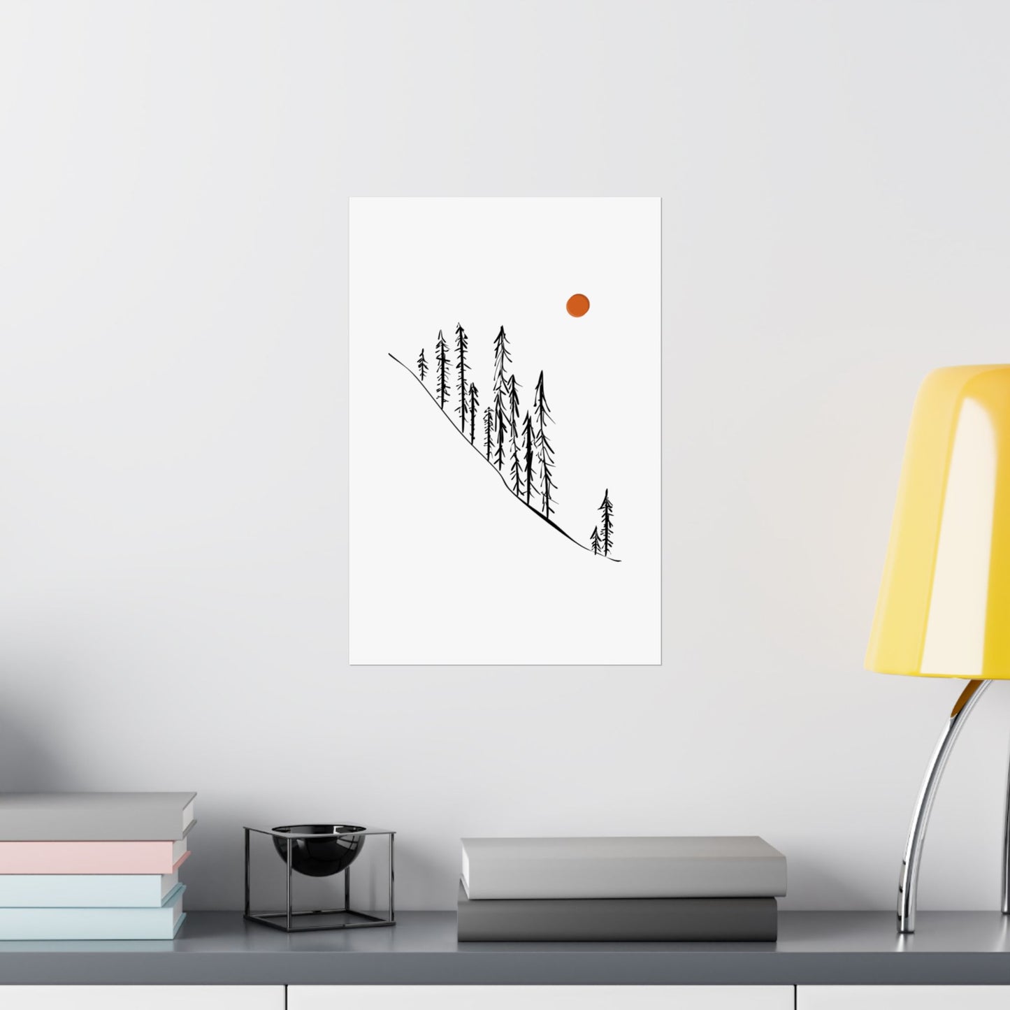 Pine Trees Mountain Poster