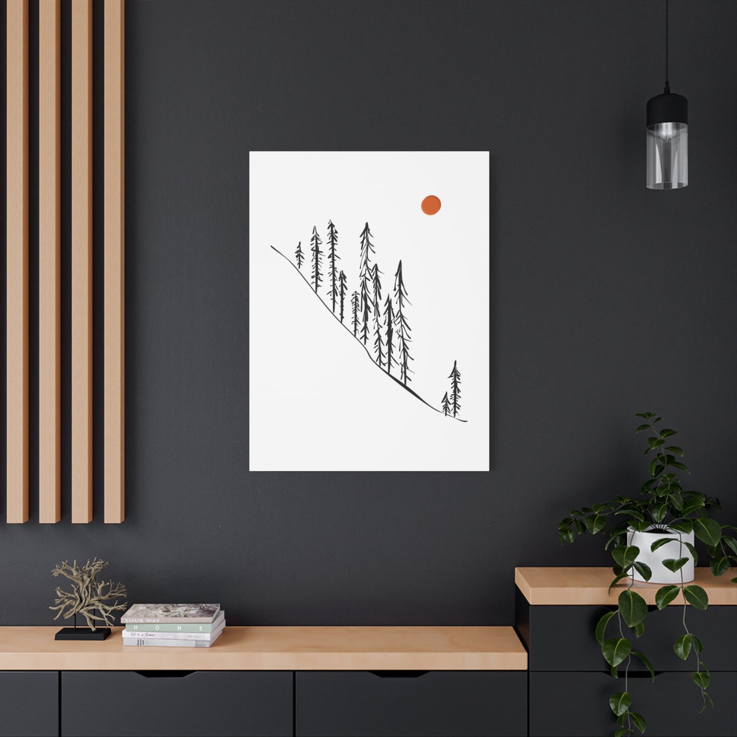 Pine Trees Mountain Canvas Print