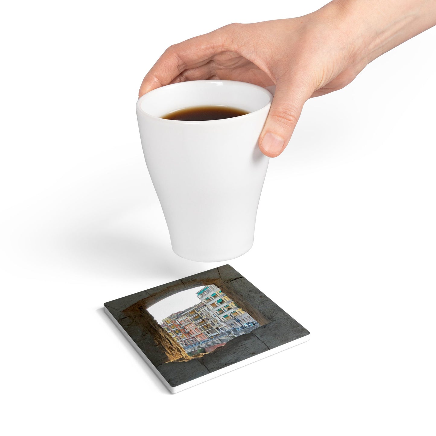 A Window Into Italy Ceramic Coaster