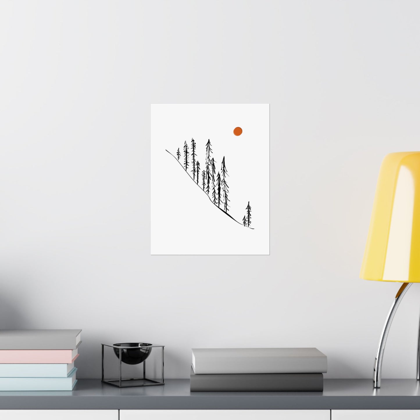 Pine Trees Mountain Poster