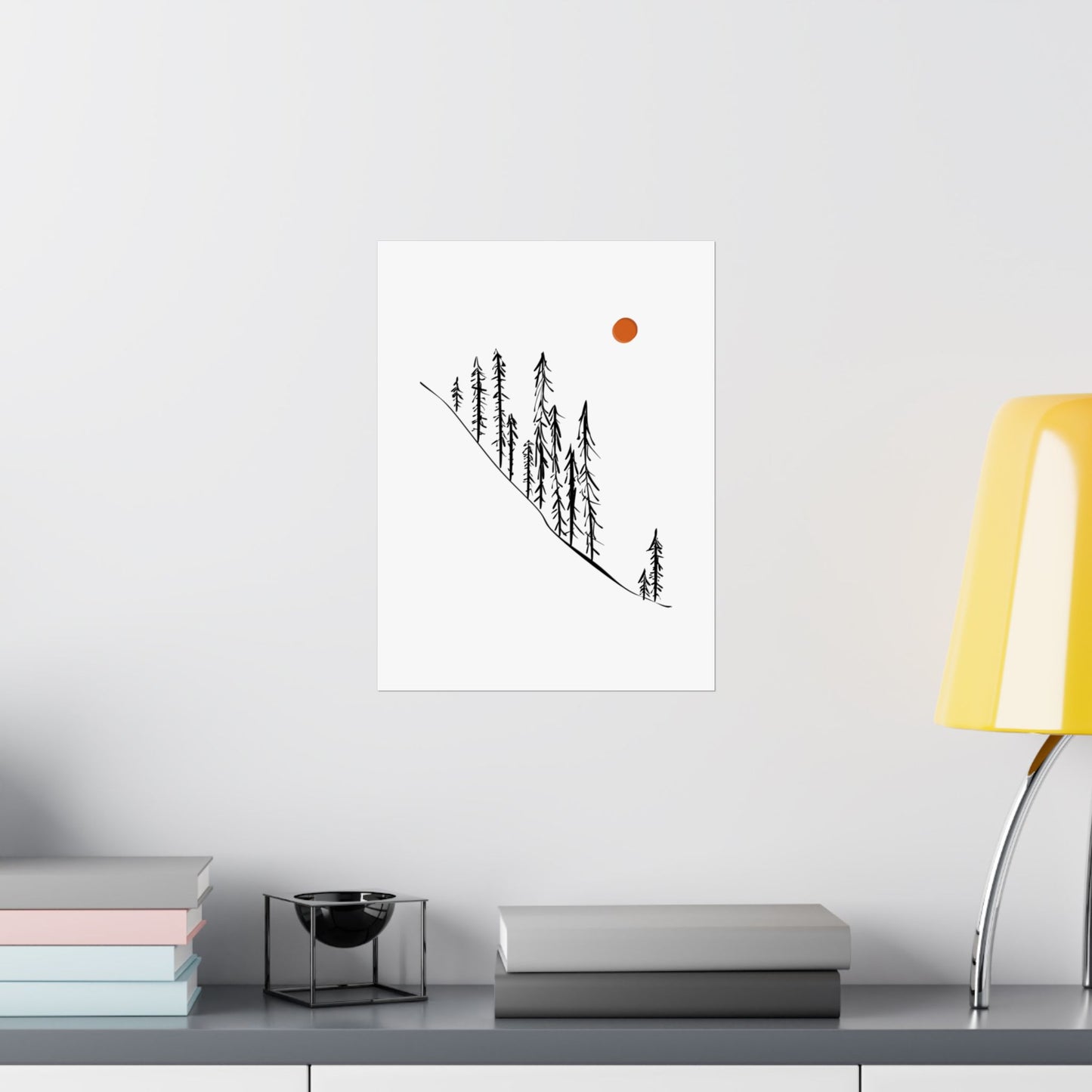 Pine Trees Mountain Poster
