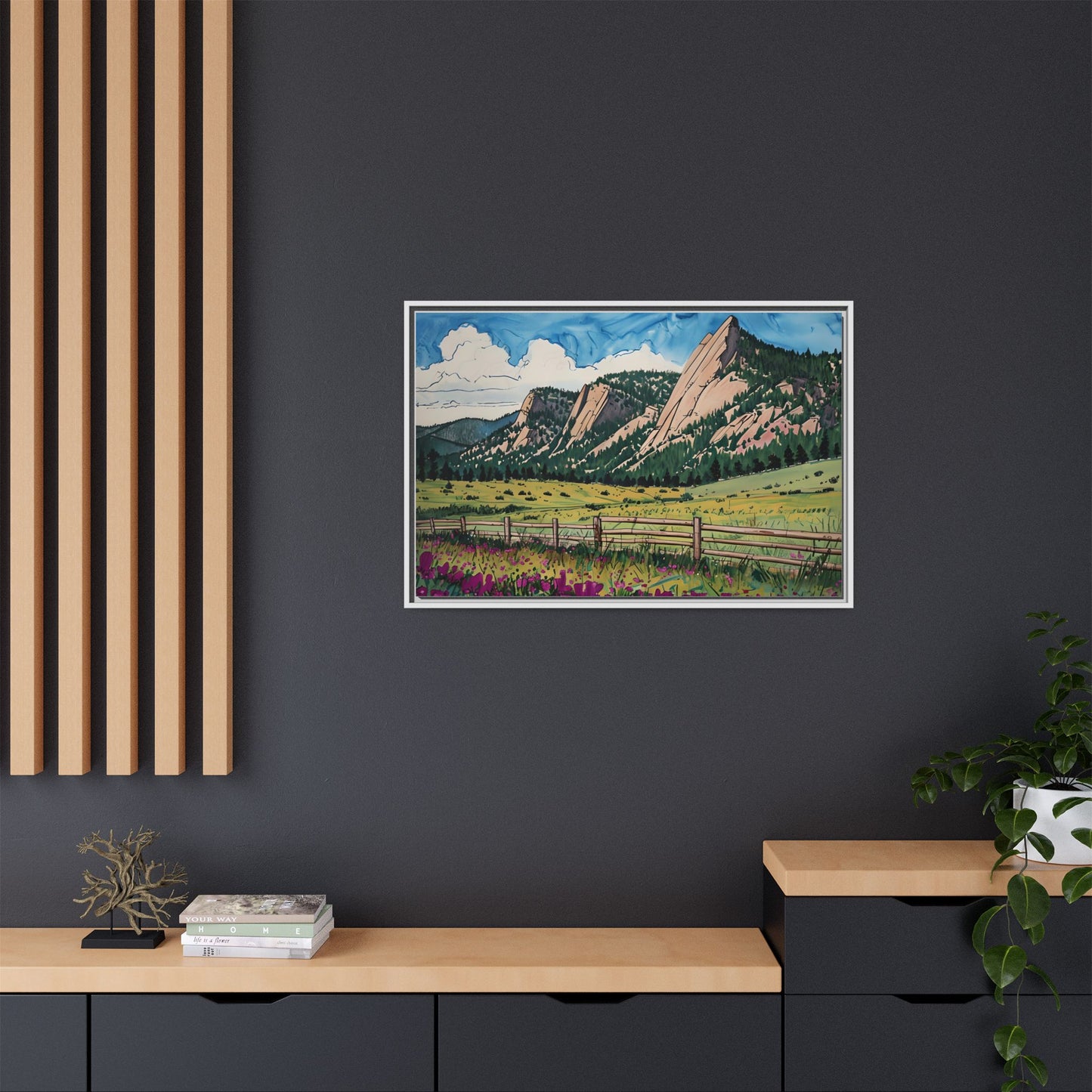 Colorado Flatirons - Framed Canvas Print