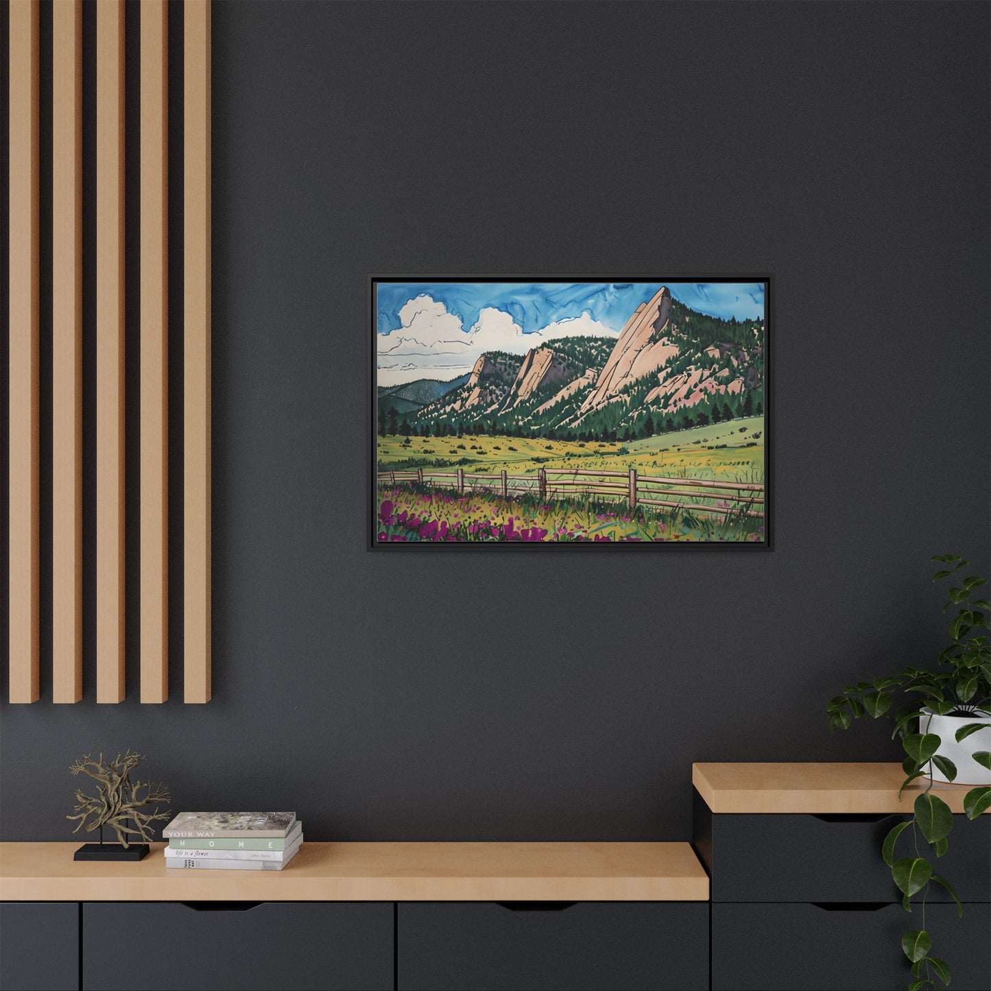 Colorado Flatirons - Framed Canvas Print