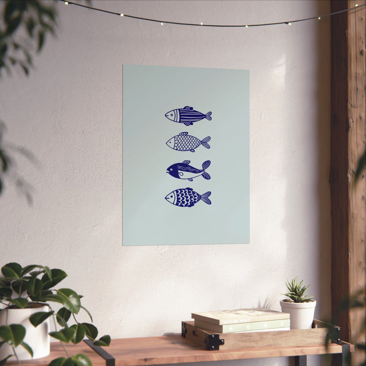 Blue Fish Print