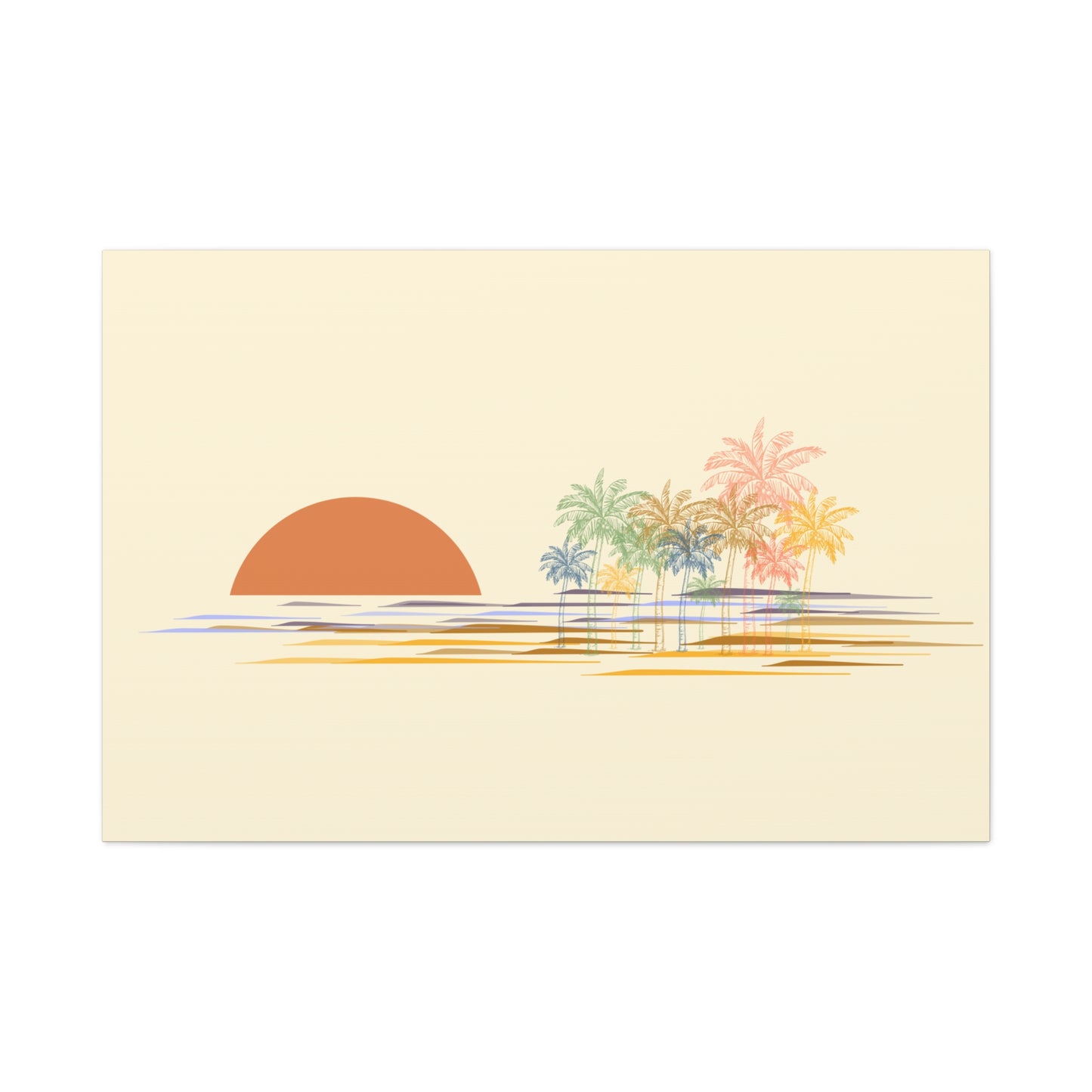 Palm Trees Sunset Canvas Print