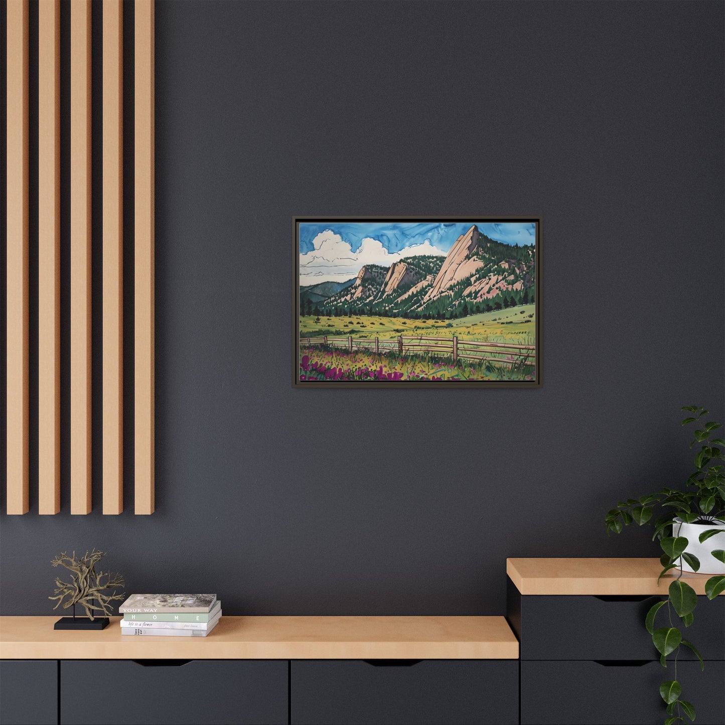 Colorado Flatirons - Framed Canvas Print