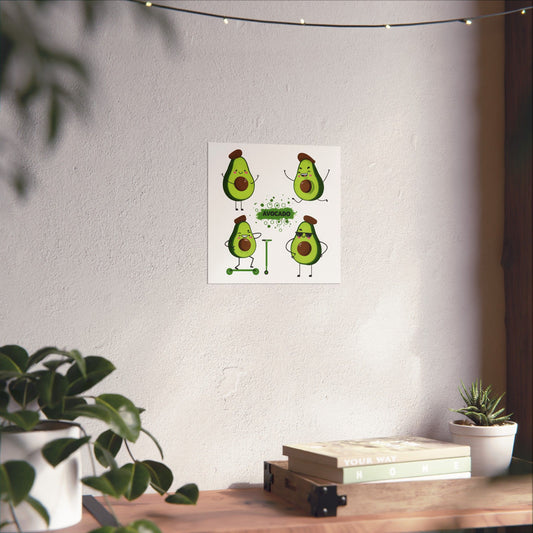 Cute Cartoon Avocado Print
