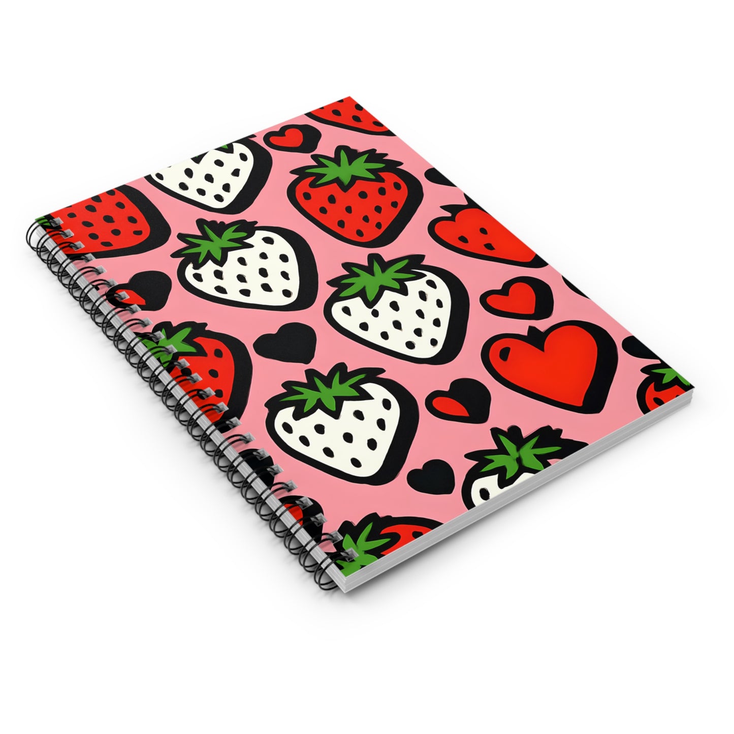 Strawberry Hearts Spiral Notebook