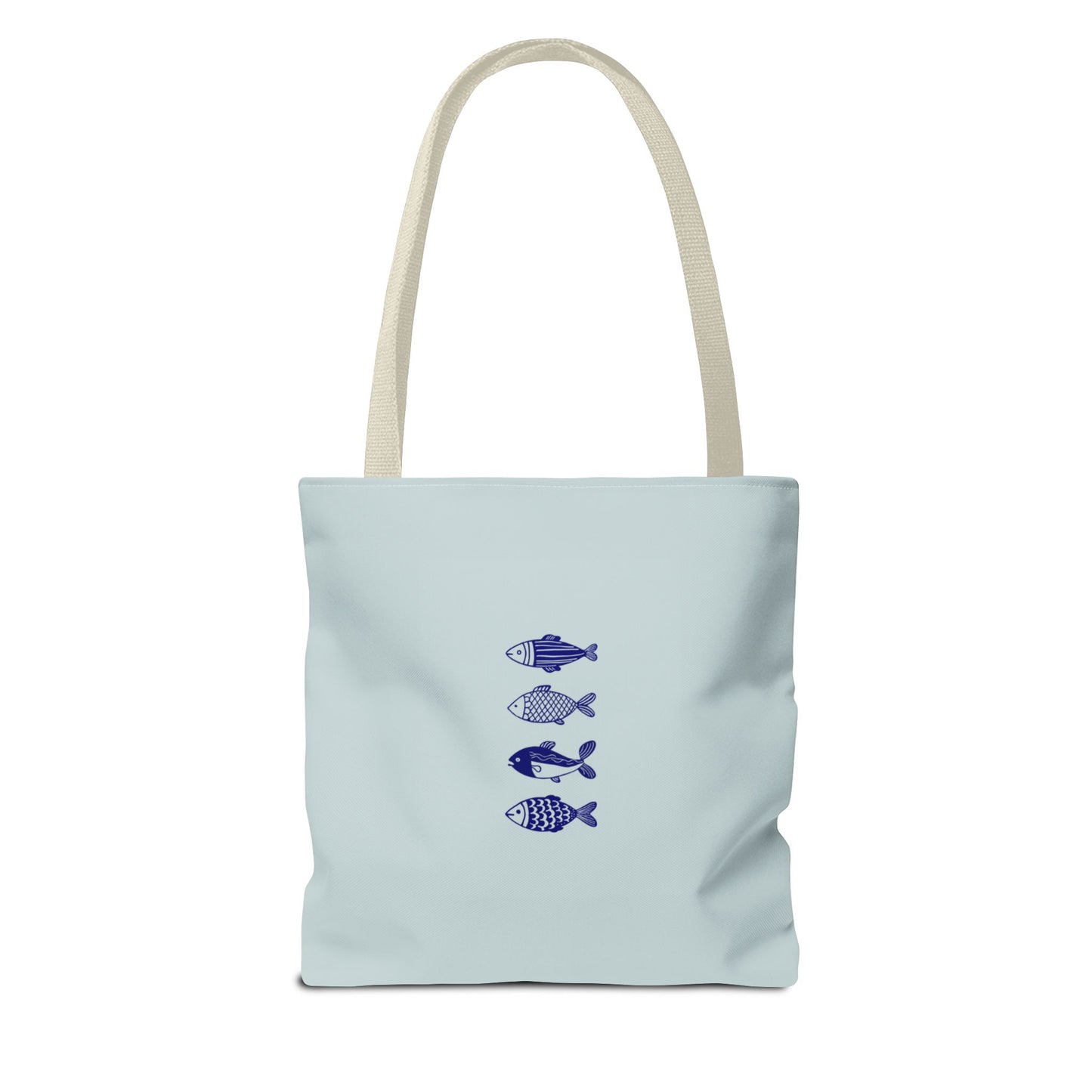 Hand-Designed Blue Fish Tote Bag