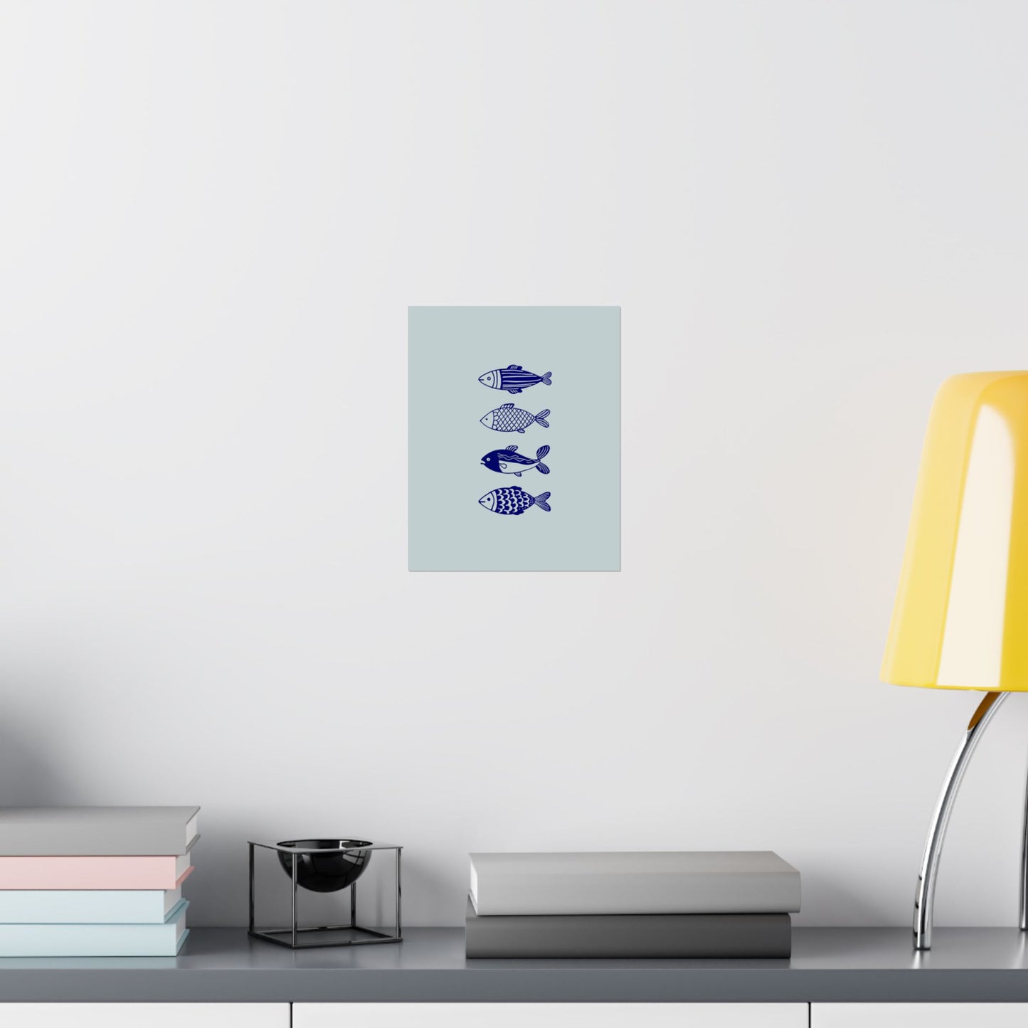 Blue Fish Print