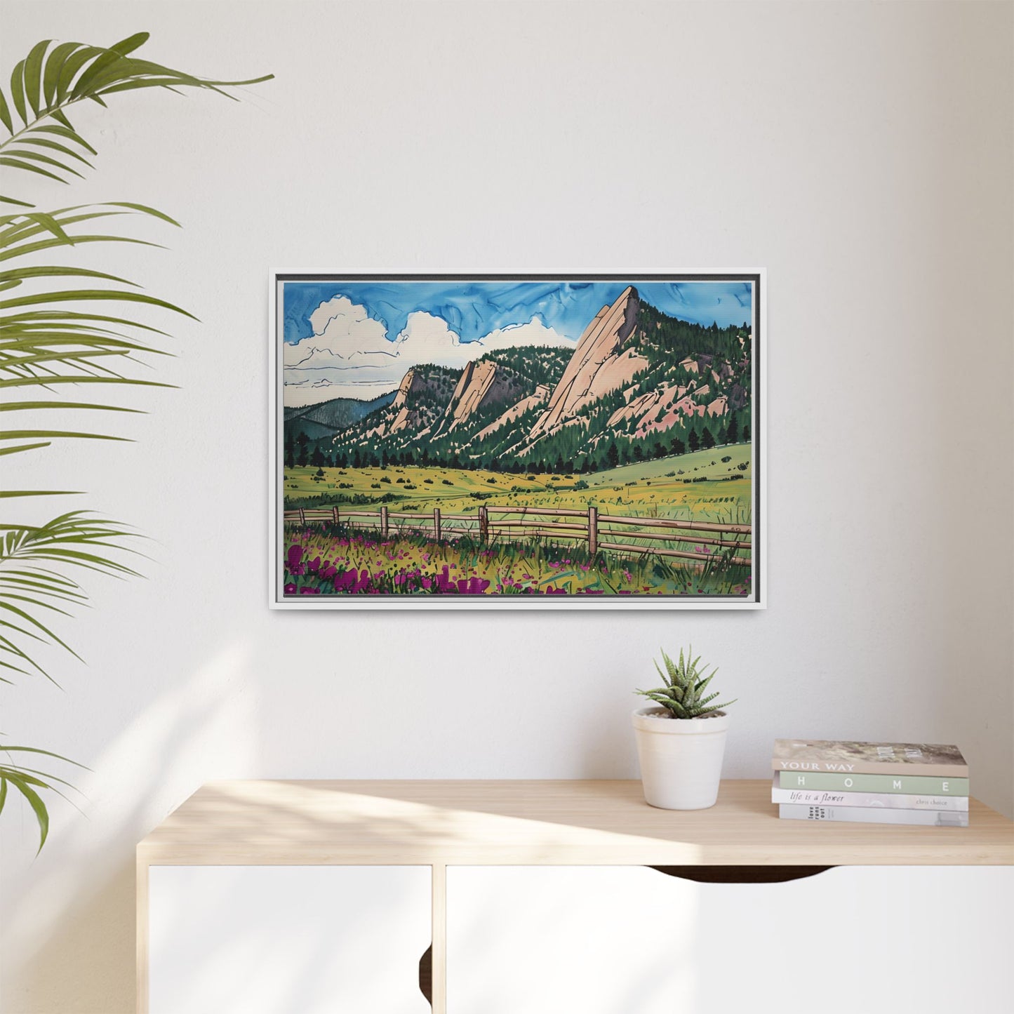 Framed Canvas Print - Boulder Colorado Flatiron Mountains