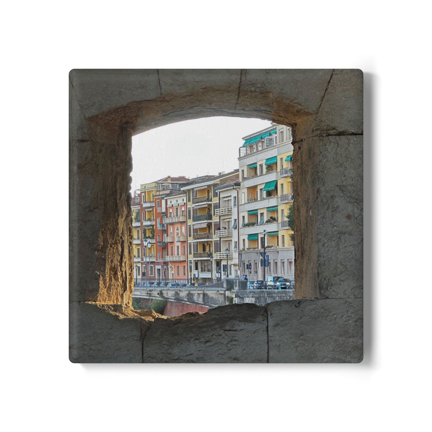 A Window Into Italy Ceramic Coaster