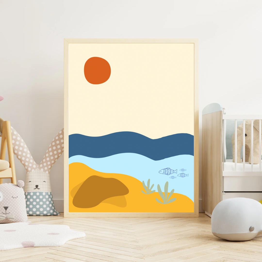 Wavy Beach Day Print
