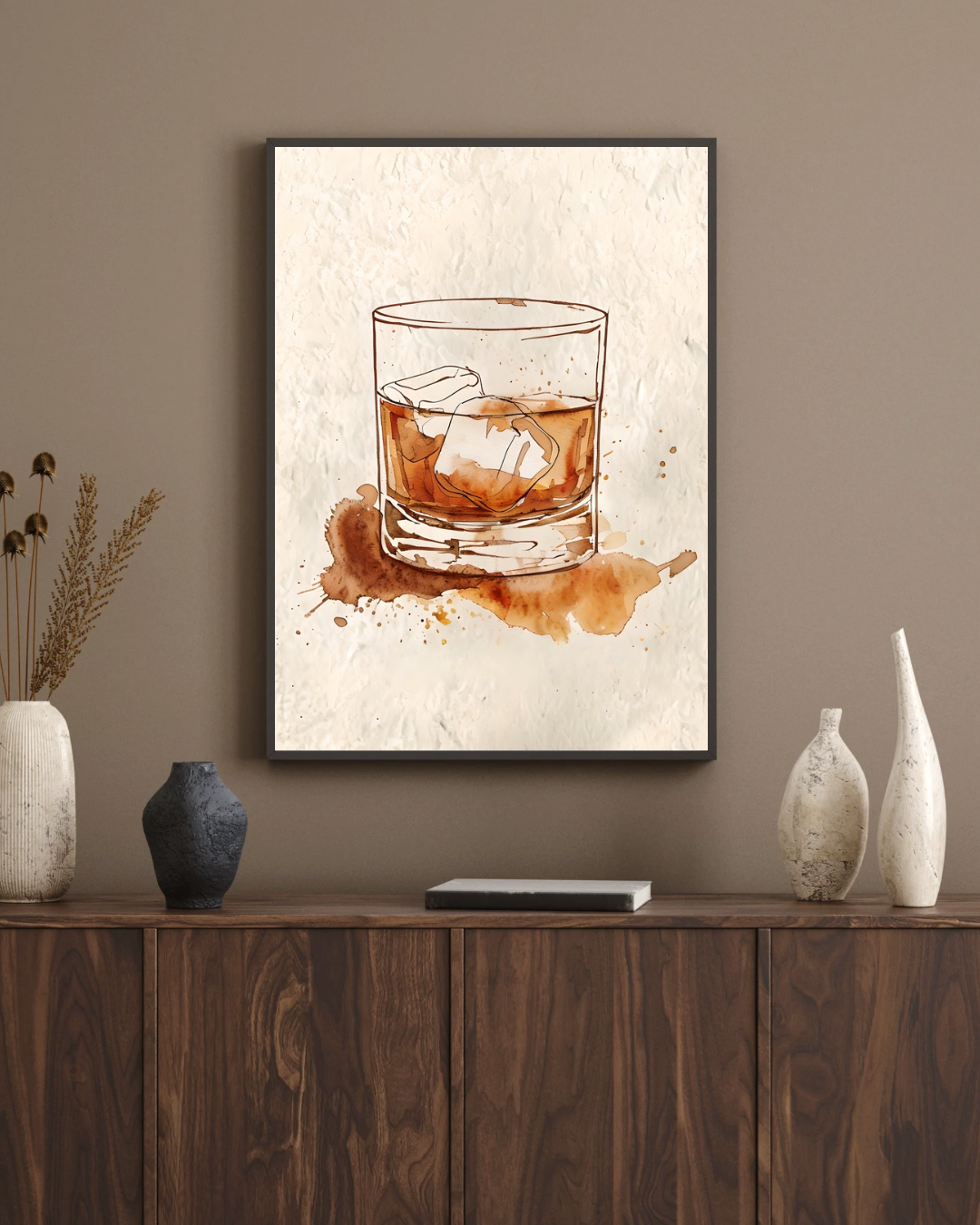 Bourbon Whiskey Drink Glass Print