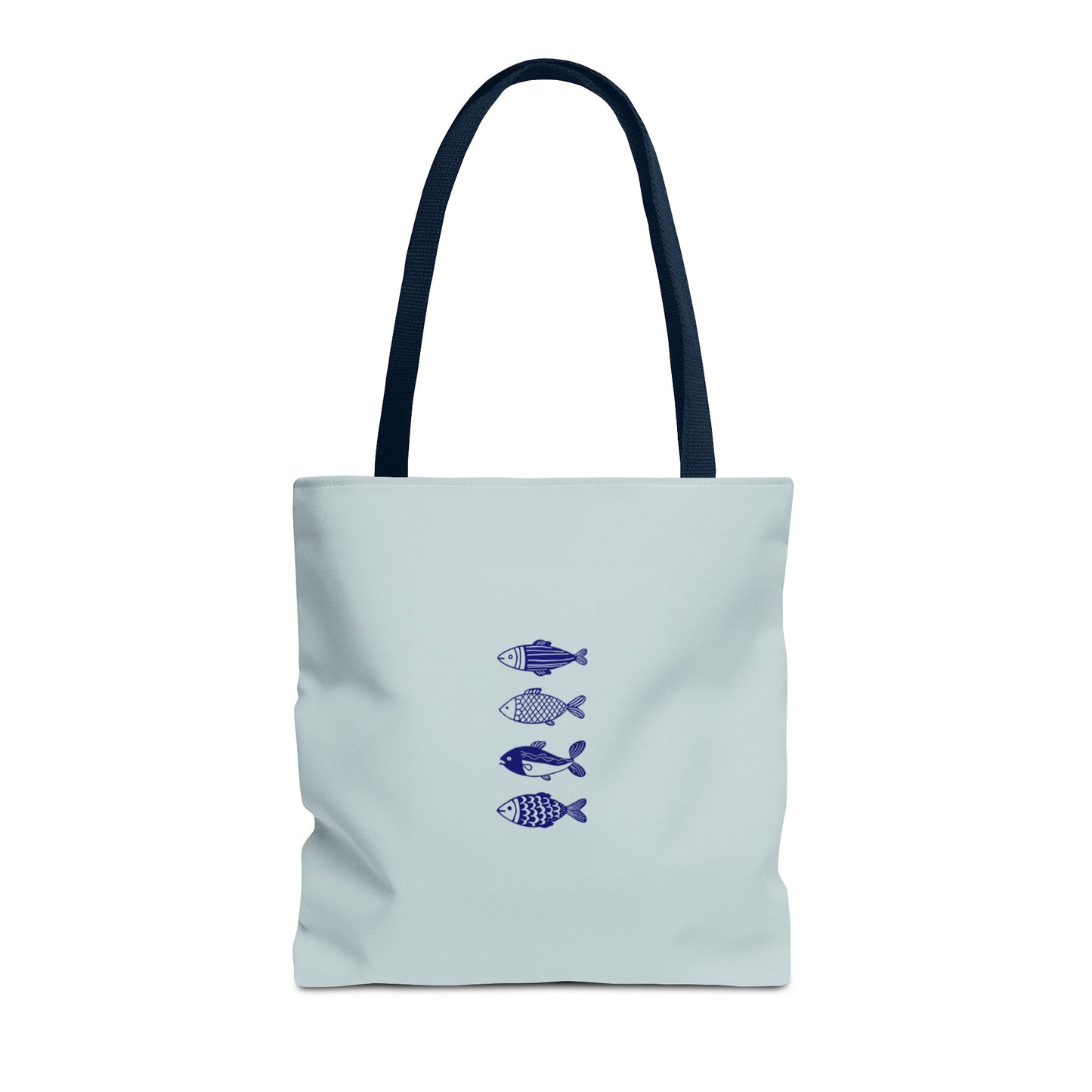 Hand-Designed Blue Fish Tote Bag