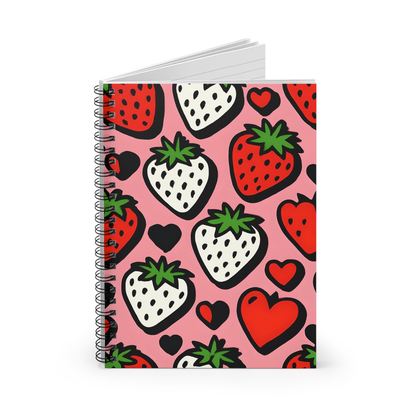 Strawberry Hearts Spiral Notebook