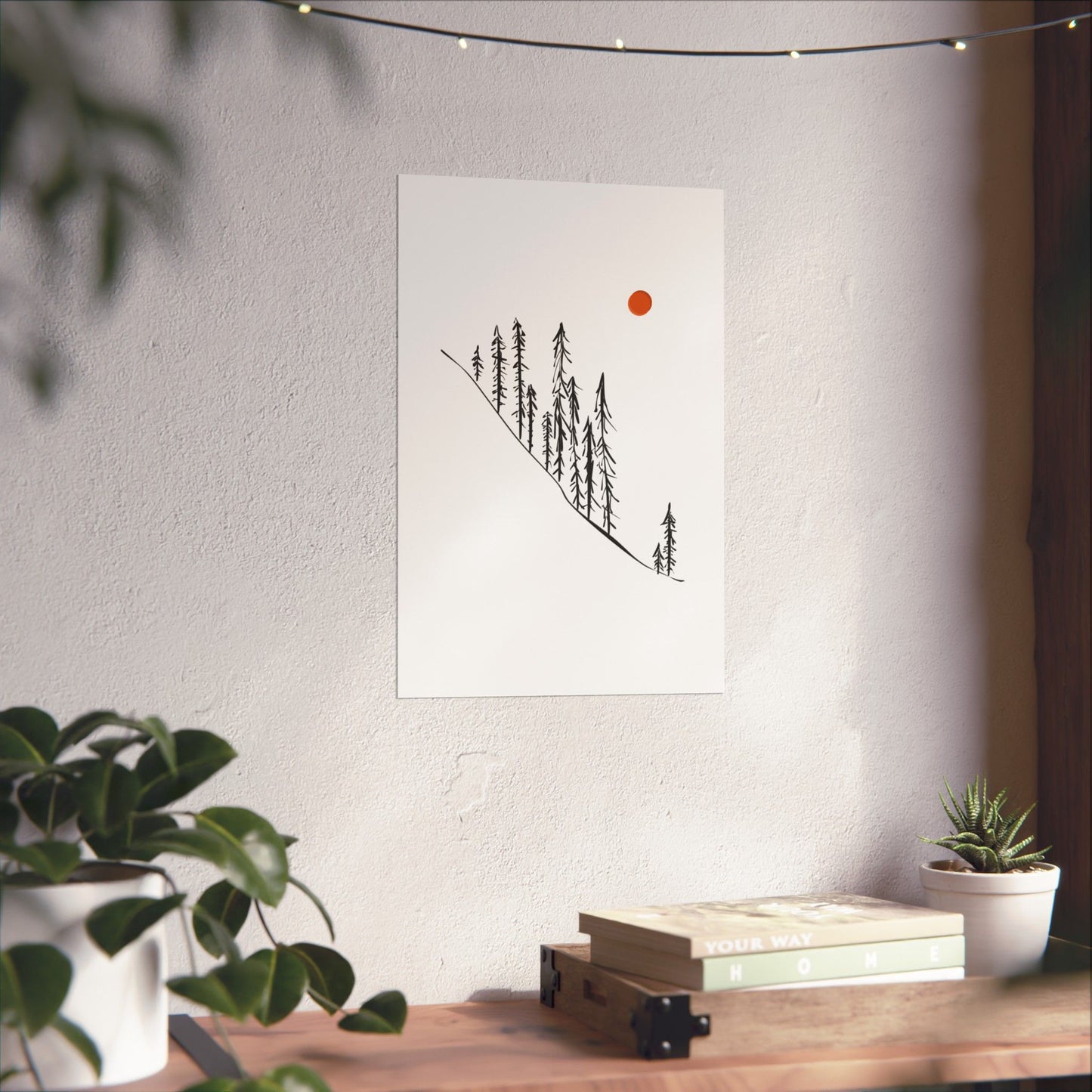 Pine Trees Mountain Poster