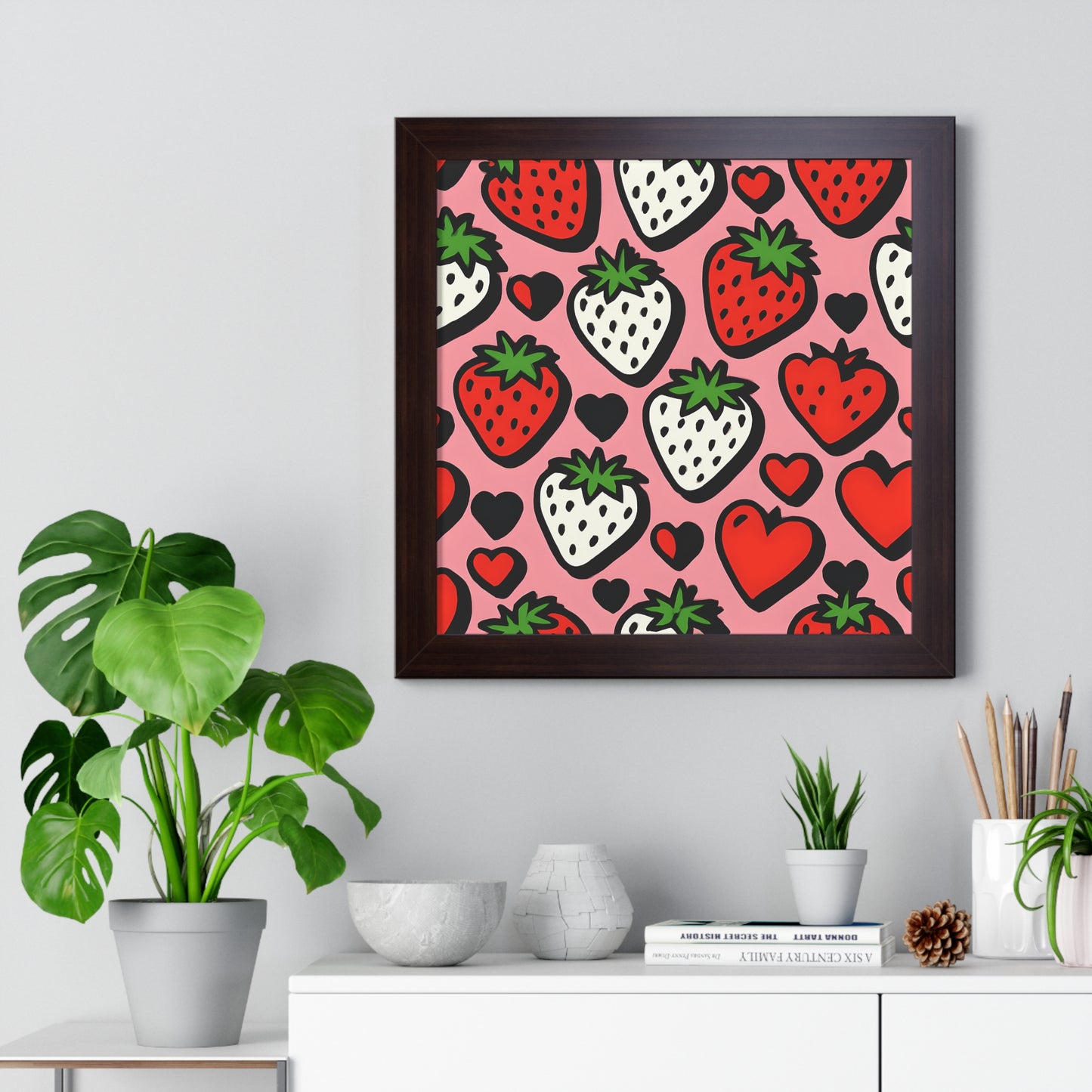 Strawberry Hearts Framed Print