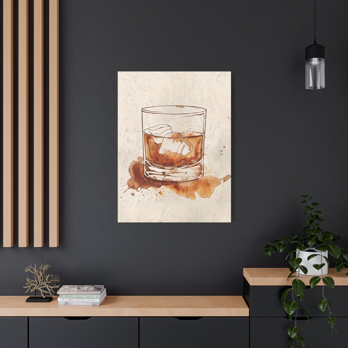 Bourbon Whiskey Drink Glass Canvas Print