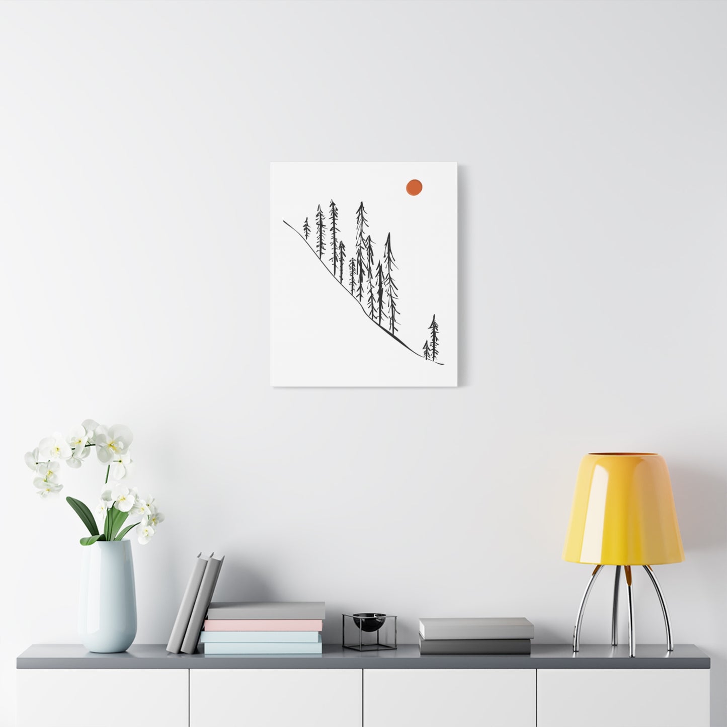 Pine Trees Mountain Canvas Print