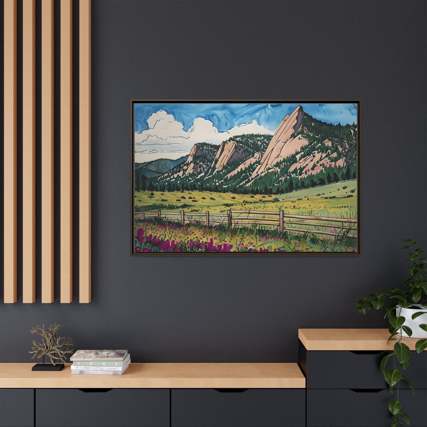 Colorado Flatirons - Framed Canvas Print