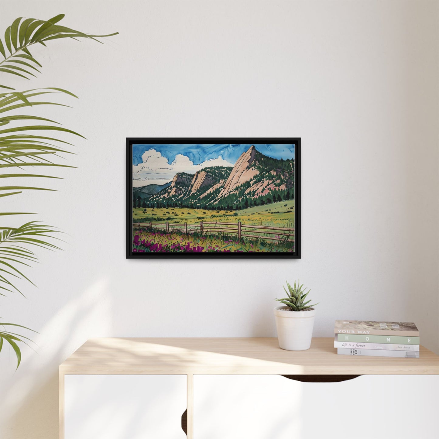 Framed Canvas Print - Boulder Colorado Flatiron Mountains