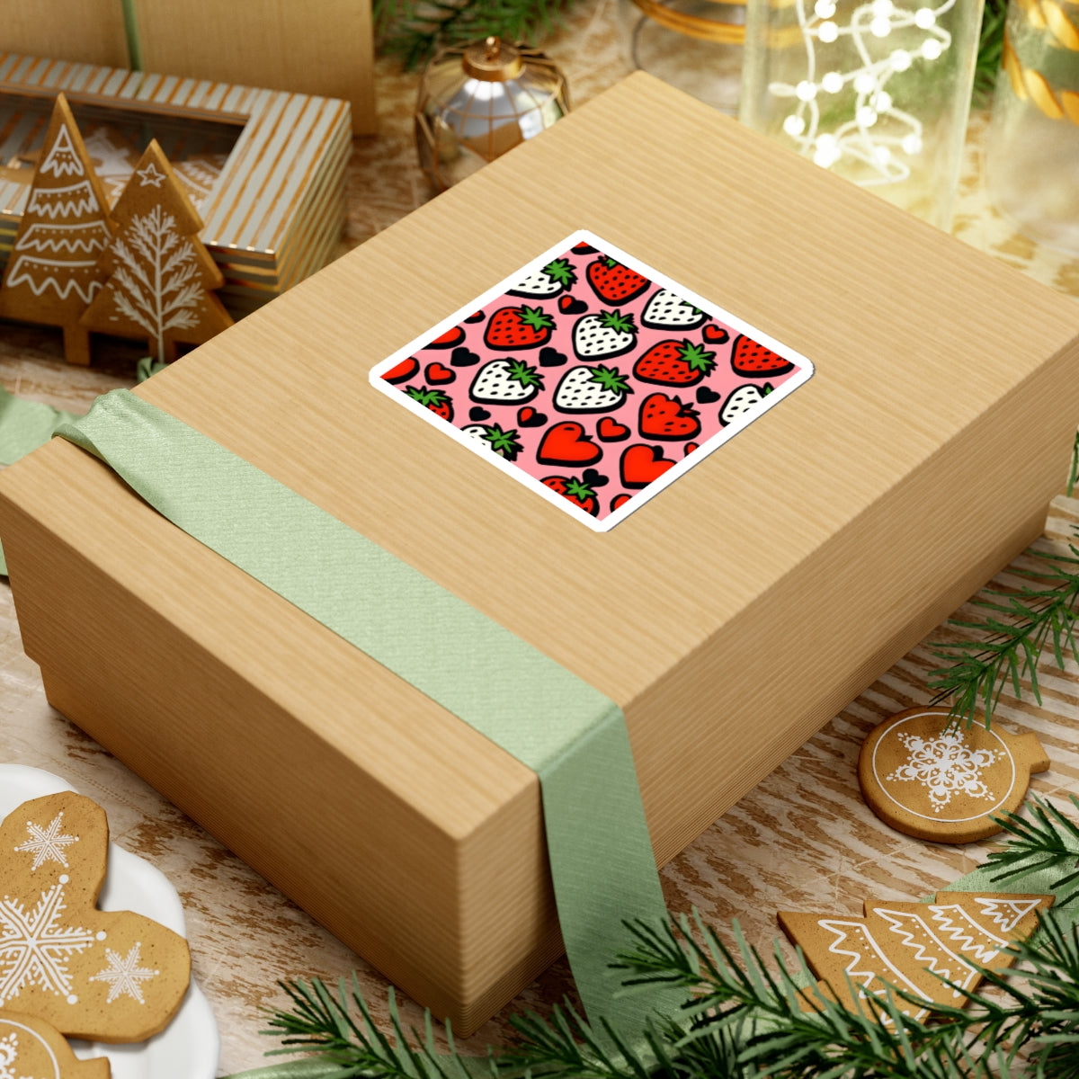 Strawberry Hearts Sticker