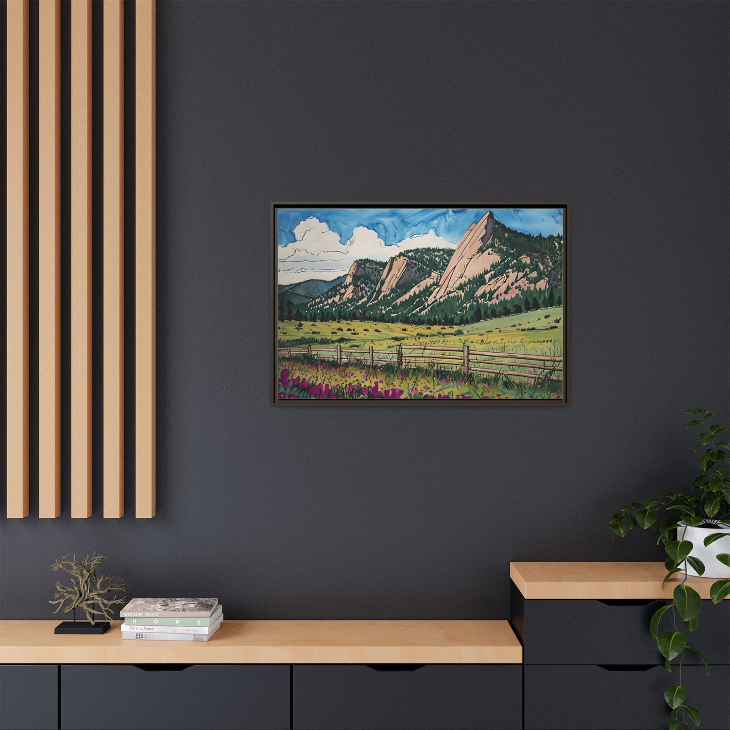 Colorado Flatirons - Framed Canvas Print