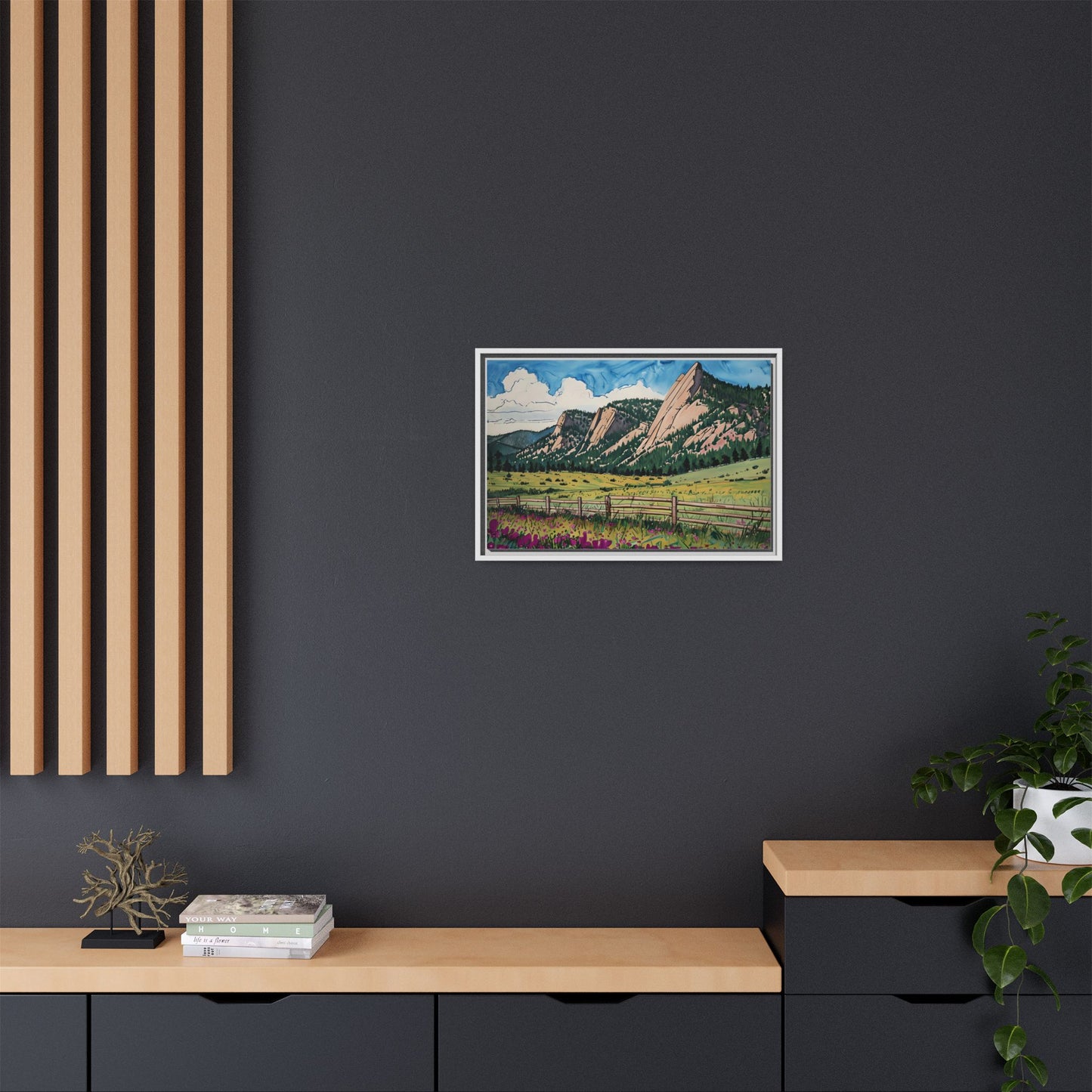Colorado Flatirons - Framed Canvas Print