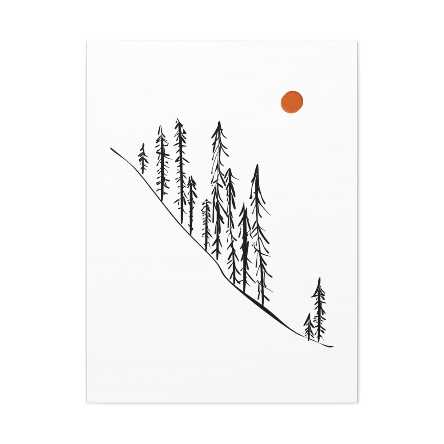 Pine Trees Mountain Canvas Print