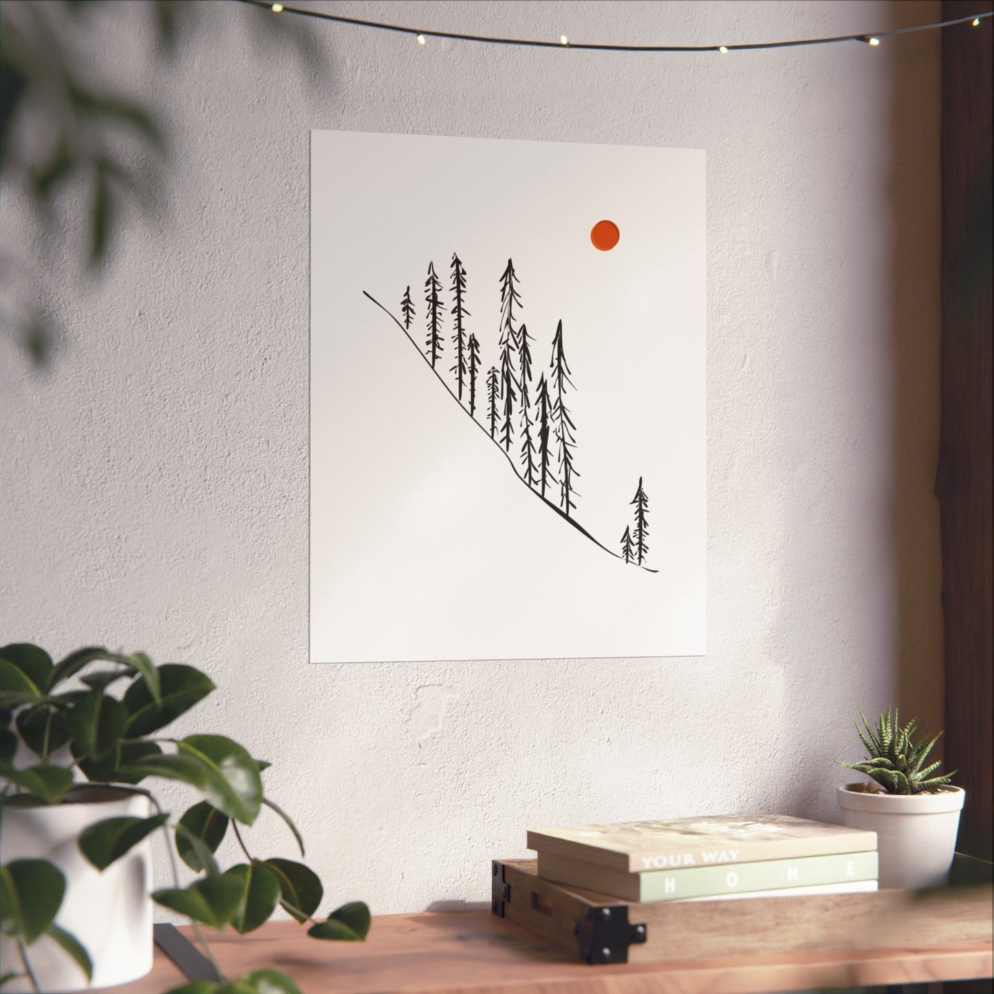 Pine Trees Mountain Poster