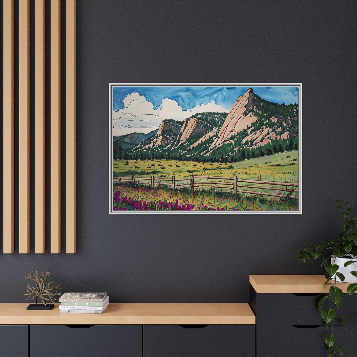 Colorado Flatirons - Framed Canvas Print