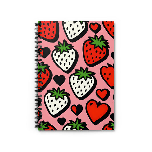 Strawberry Hearts Spiral Notebook