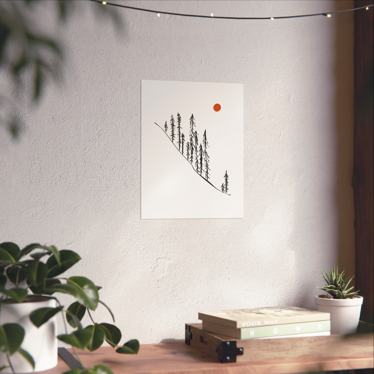 Pine Trees Mountain Poster