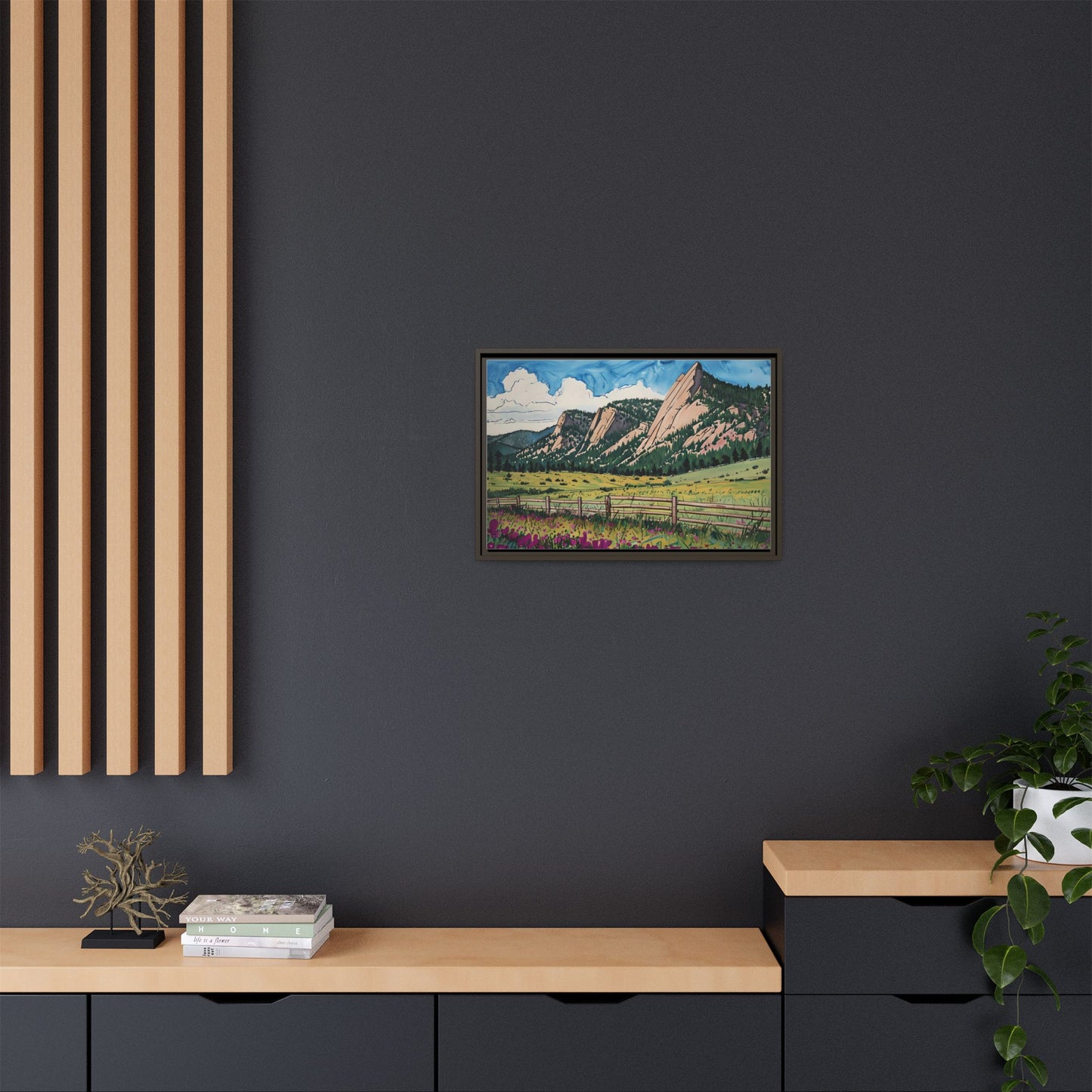 Colorado Flatirons - Framed Canvas Print